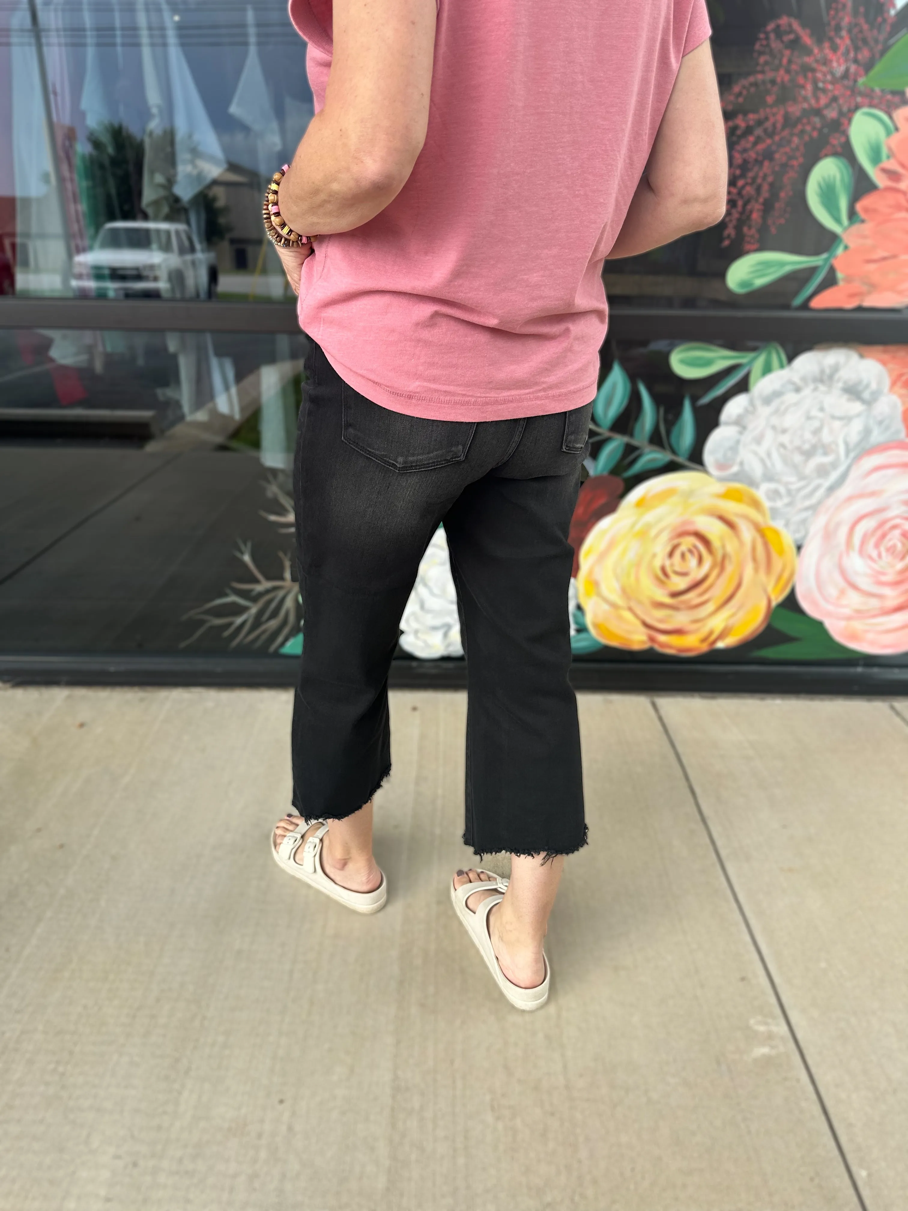 Jackie Black Raw Cropped Jeans