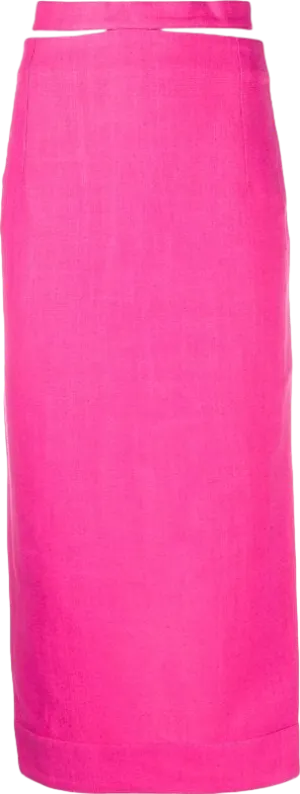 JACQUEMUS Pink La Jupe Valerie Cutout Belt Skirt UK 6