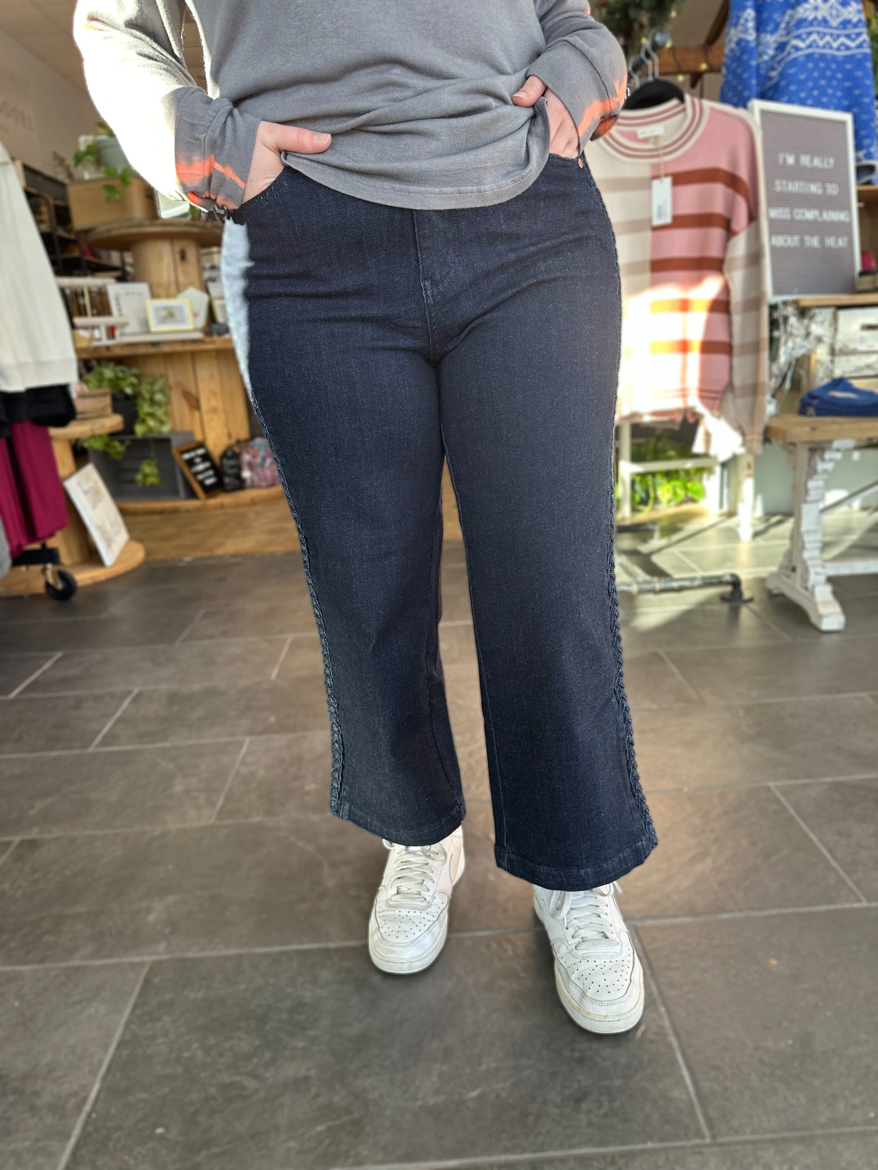 Jarvis DK Braided Cropped Jeans