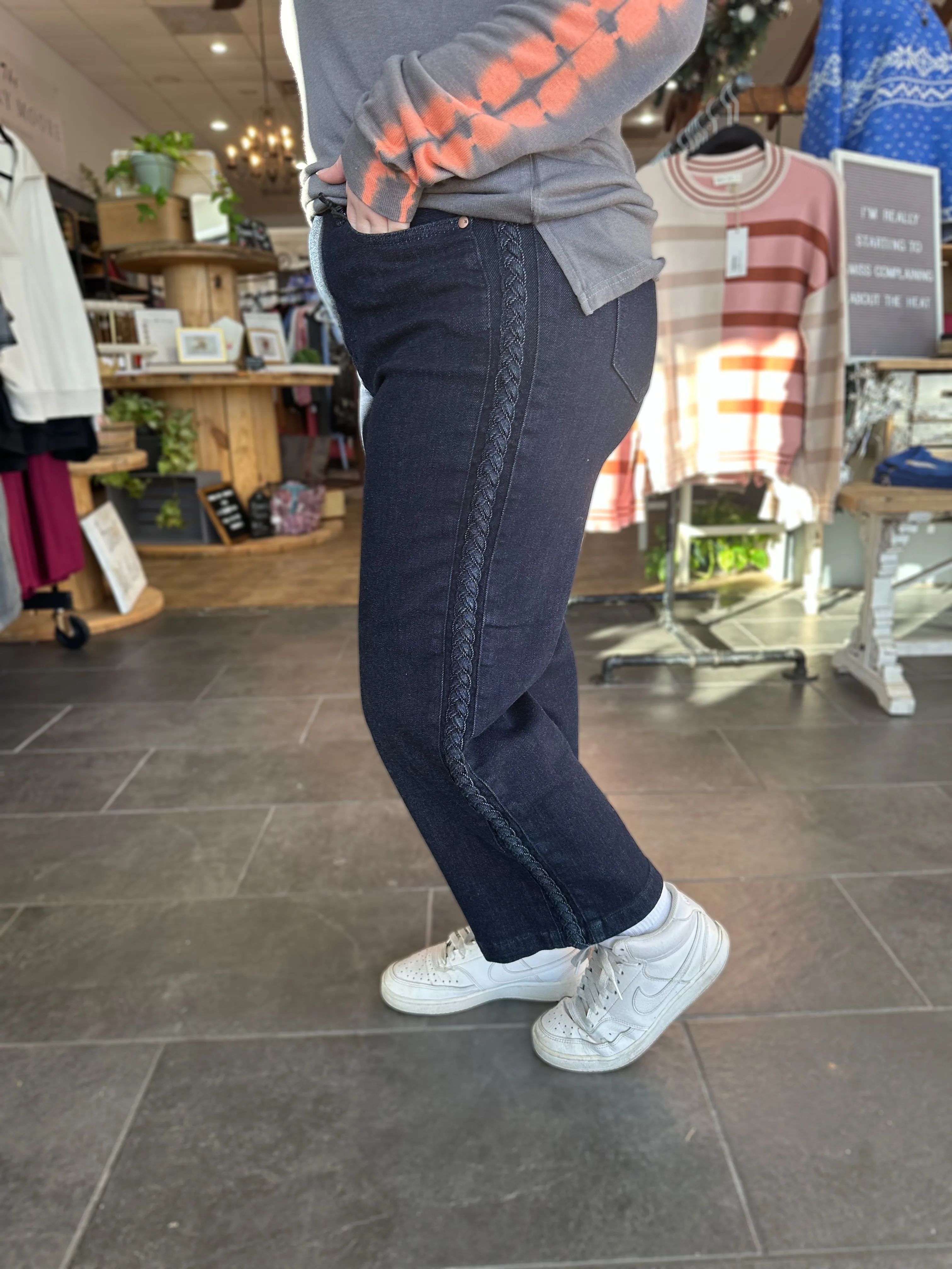 Jarvis DK Braided Cropped Jeans