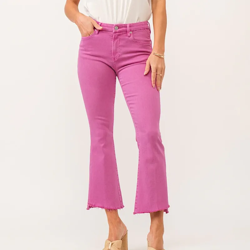 Jeanne Carnation Pink Crop Hi-Low Hem