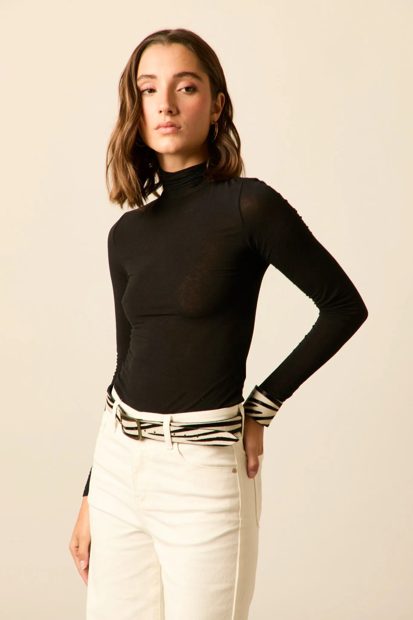 Jeans cropped blanco