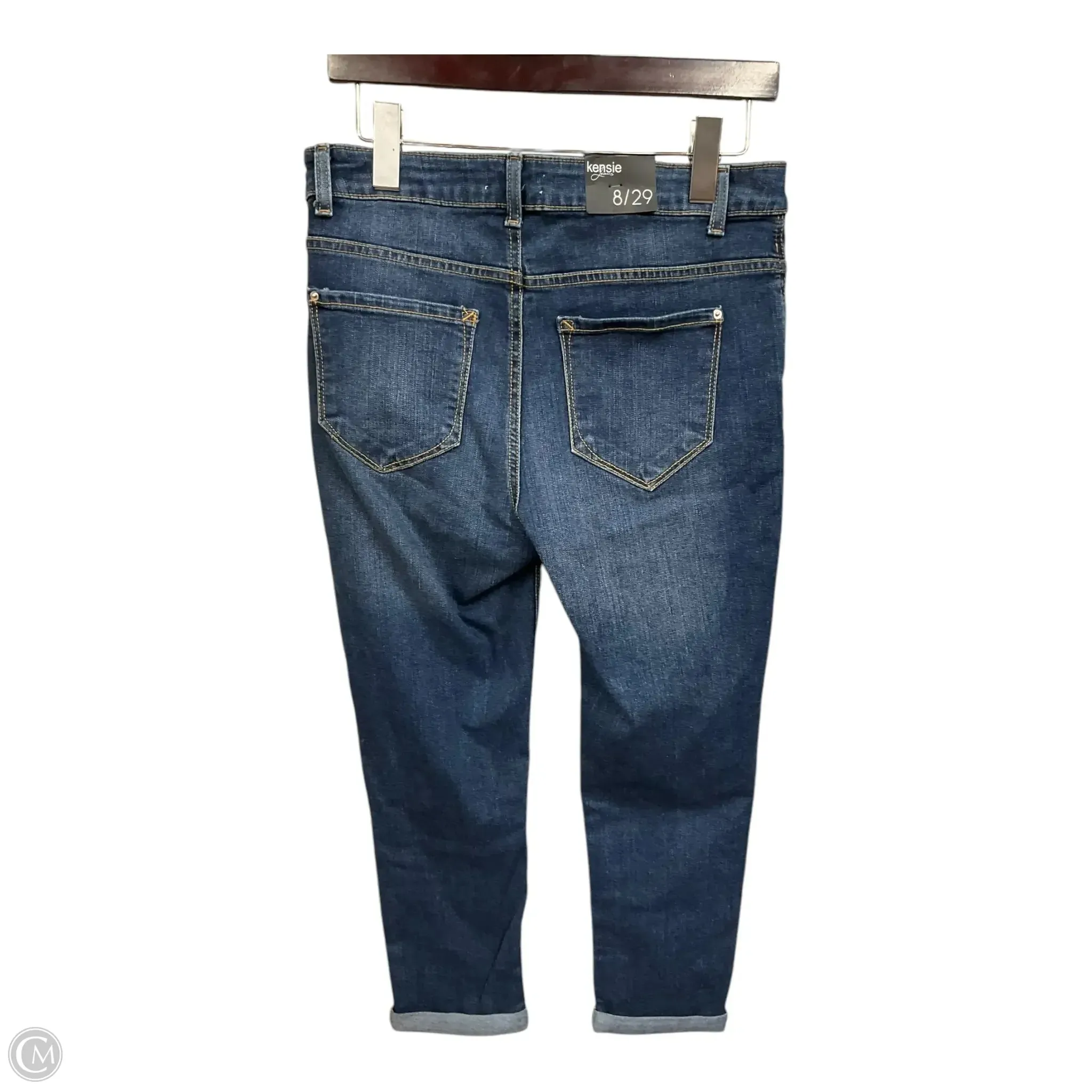 Jeans Cropped By Kensie In Blue Denim, Size: 8