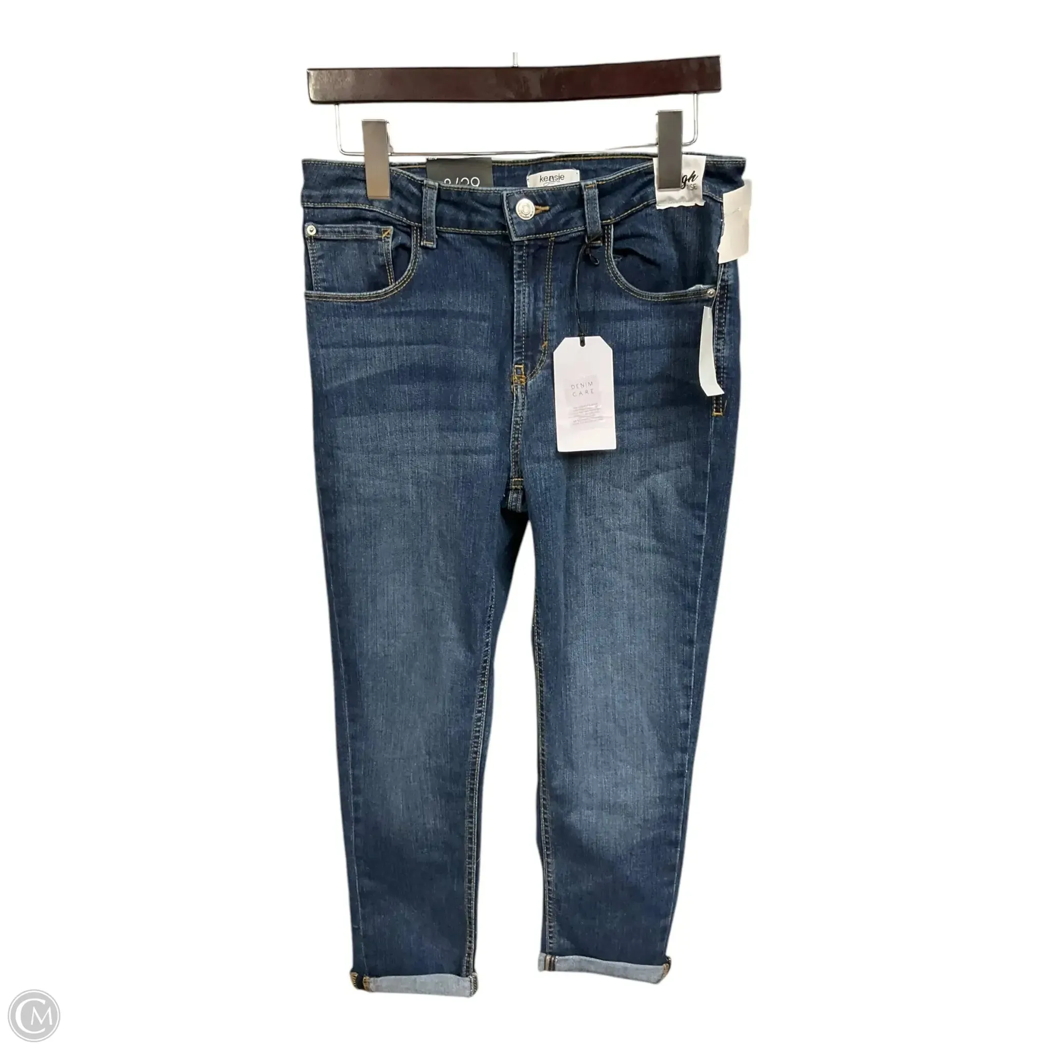 Jeans Cropped By Kensie In Blue Denim, Size: 8