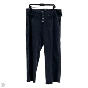 Jeans Wide Leg By Clothes Mentor In Black Denim, Size: 16