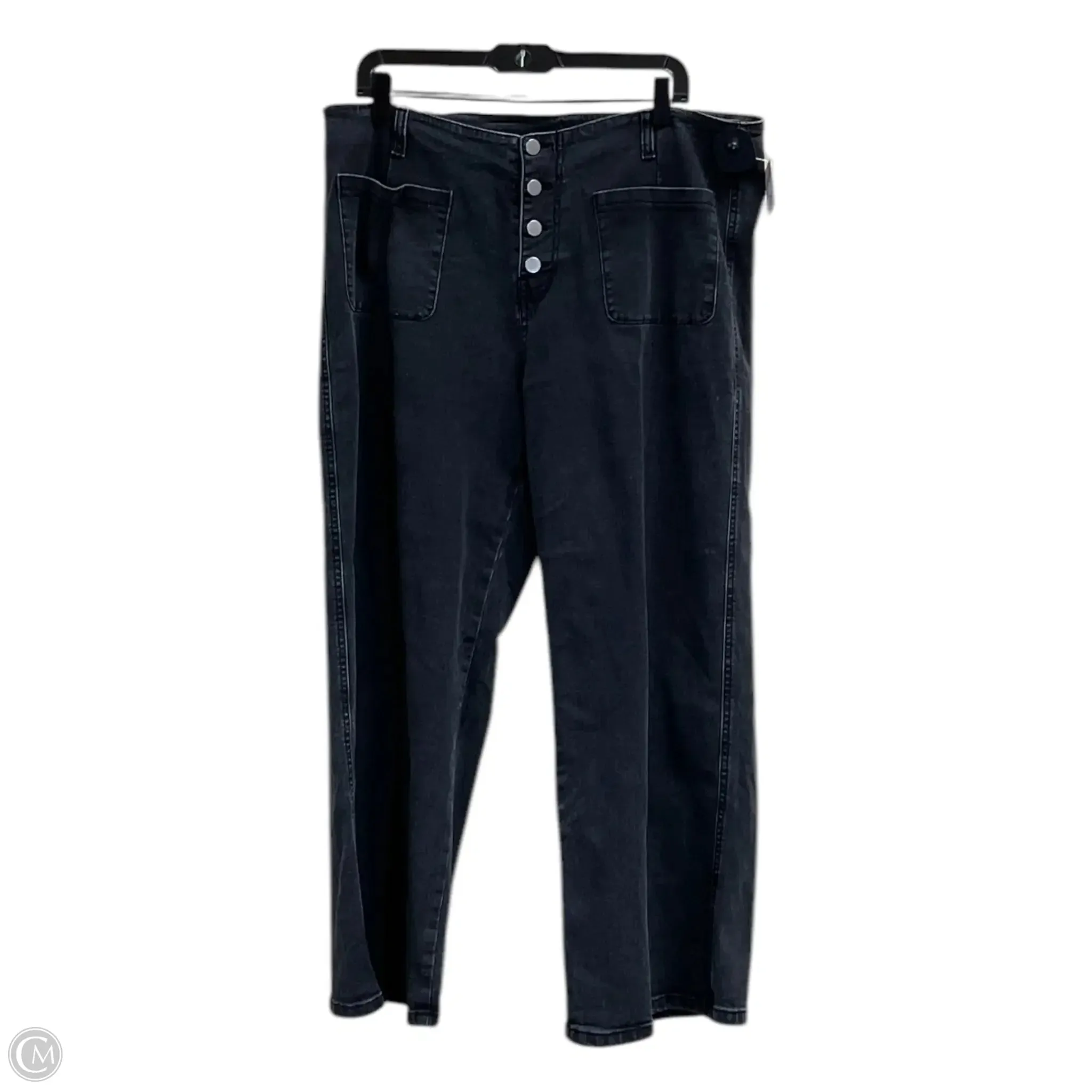 Jeans Wide Leg By Clothes Mentor In Black Denim, Size: 16