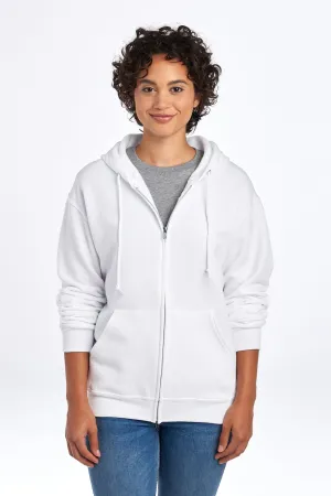 Jerzees NuBlend Full-Zip Hooded Sweatshirt.  993M White