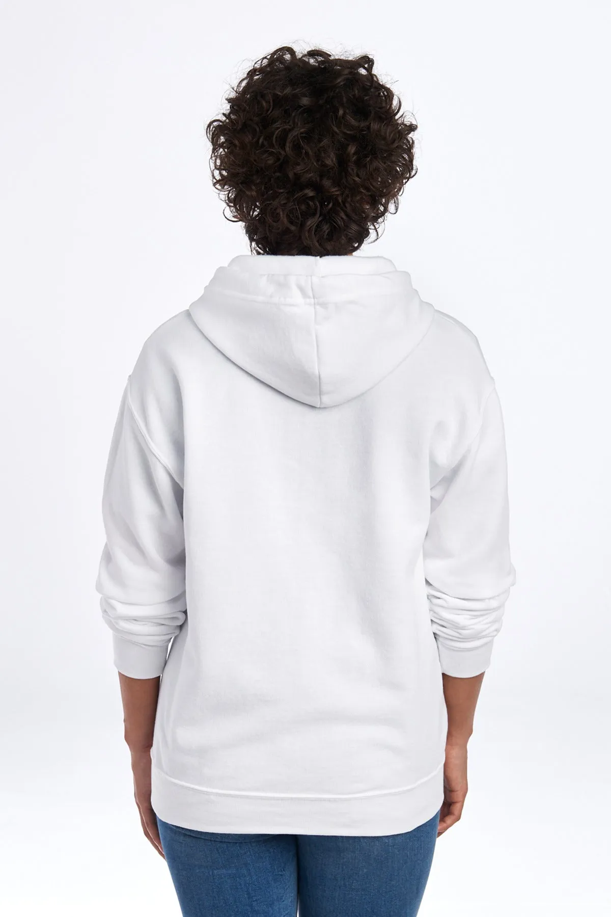 Jerzees NuBlend Full-Zip Hooded Sweatshirt.  993M White
