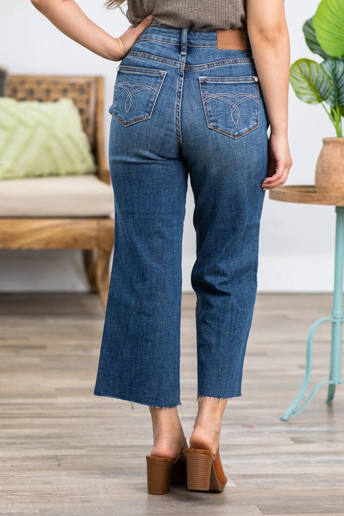 Judy Blue Cropped Wide Leg Jeans