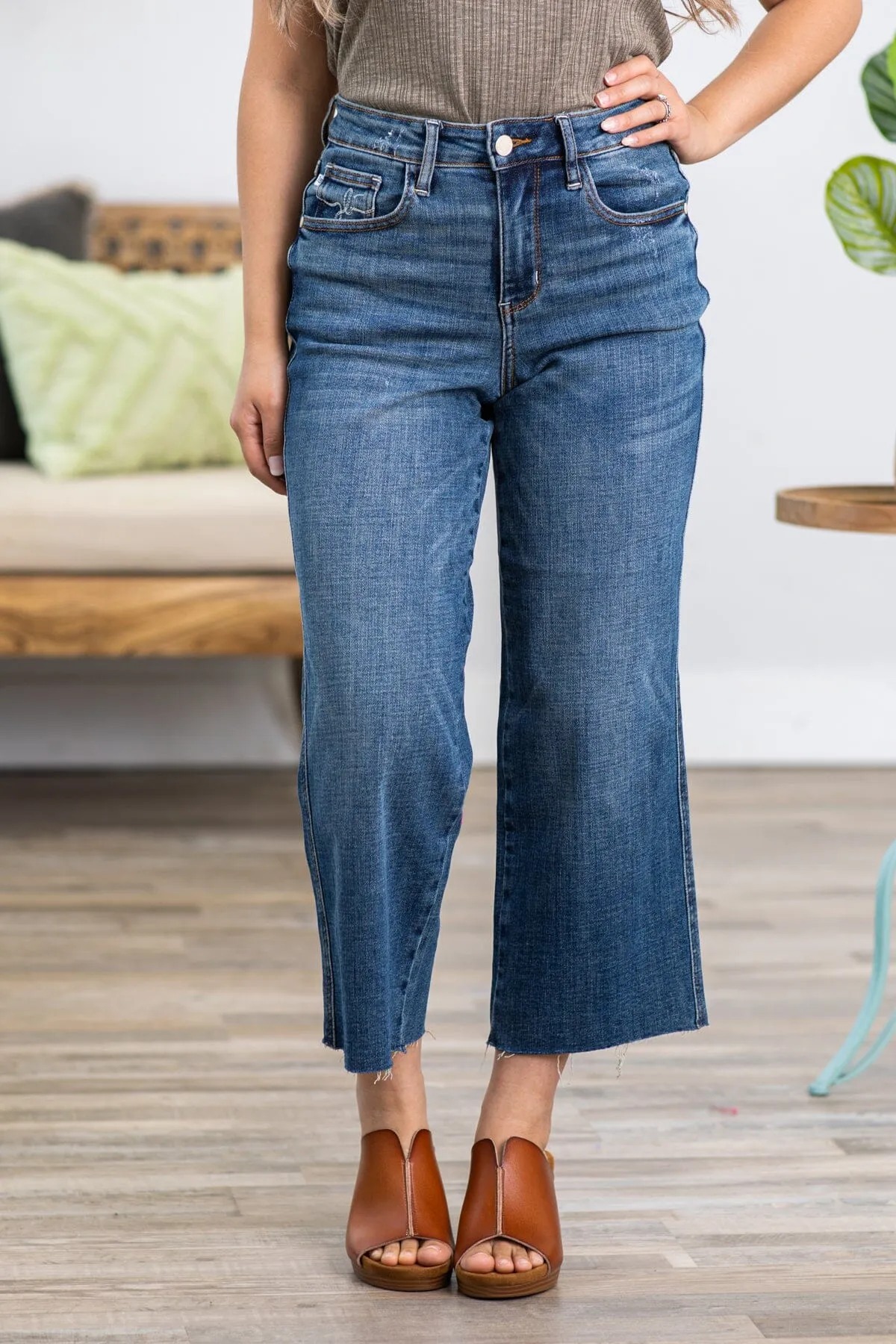Judy Blue Cropped Wide Leg Jeans