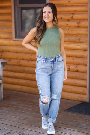 Judy Blue Double Cuff Boyfriend Fit Jeans