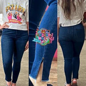 Judy Blue Skinny Fit Slit Hem Jeans