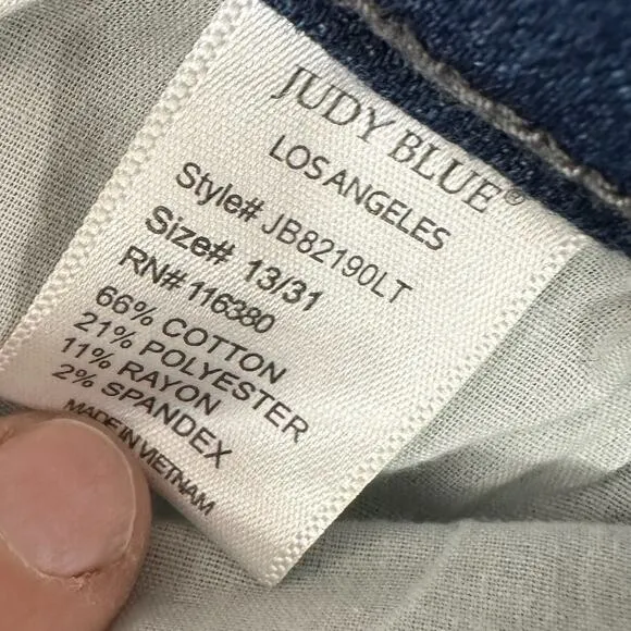Judy Blue Skinny Fit Style Blue Denim Washed Jeans Size 13 / 31