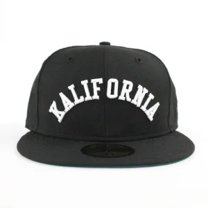 Kalifornia New Era Fitted 59FIFTY Hat (Black Green Under Brim)