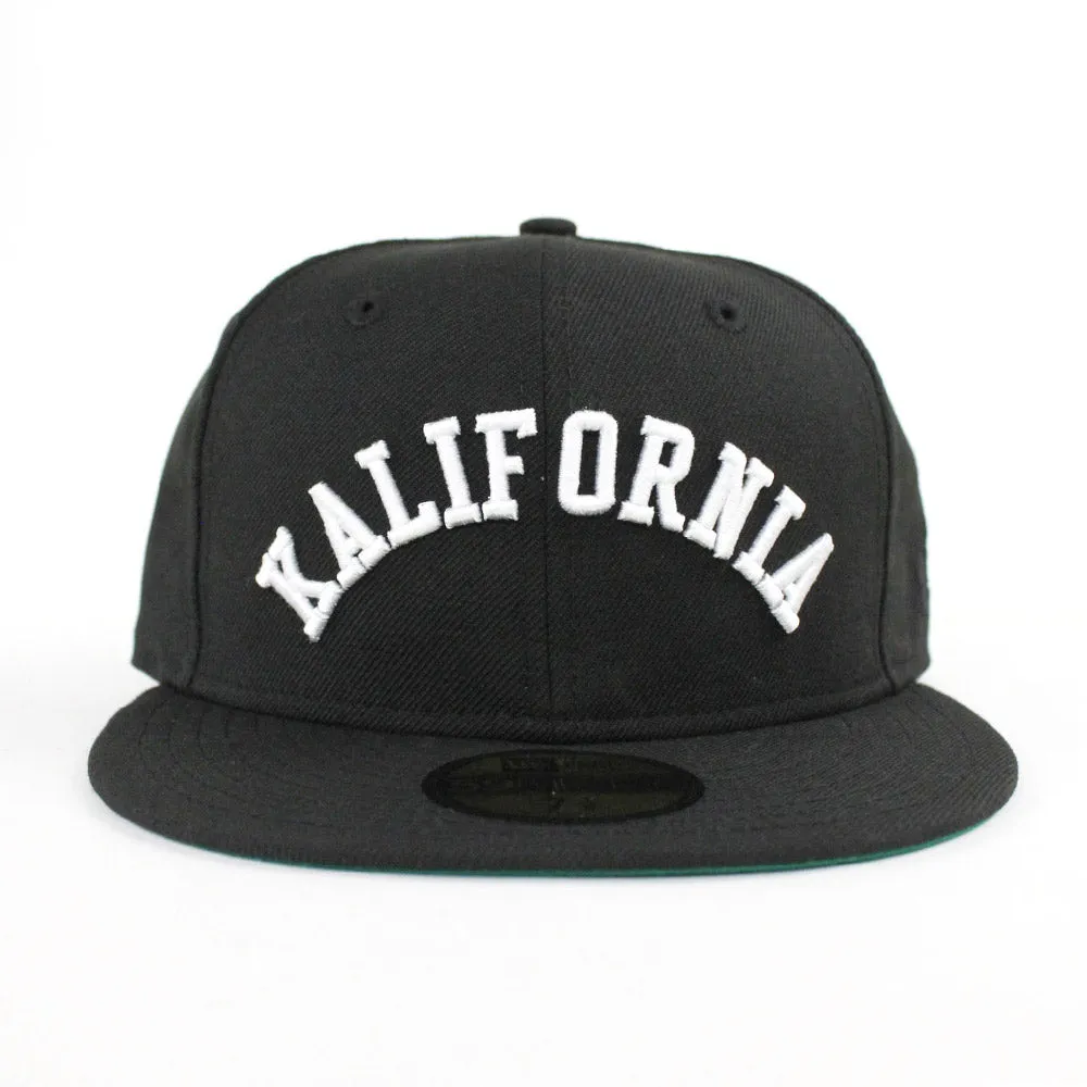 Kalifornia New Era Fitted 59FIFTY Hat (Black Green Under Brim)