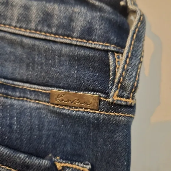 Kancan Skinny Jeans Denim Size 24 Cropped Frayed Cut Out at Ankles Slim Stretch