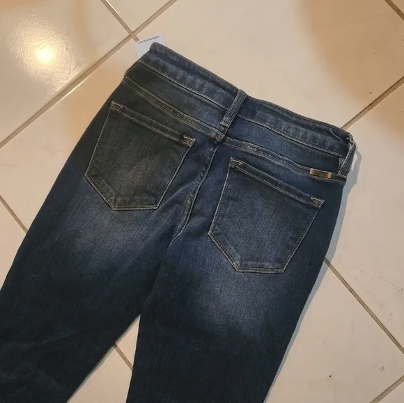 Kancan Skinny Jeans Denim Size 24 Cropped Frayed Cut Out at Ankles Slim Stretch