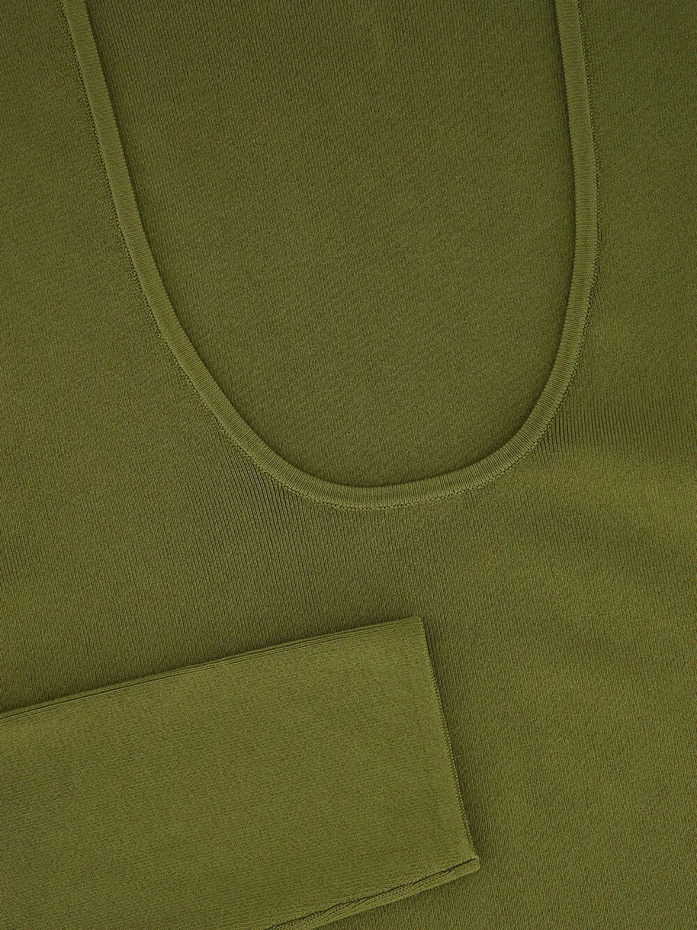 Khaki Green Wylie Knit Scoop Cropped Top