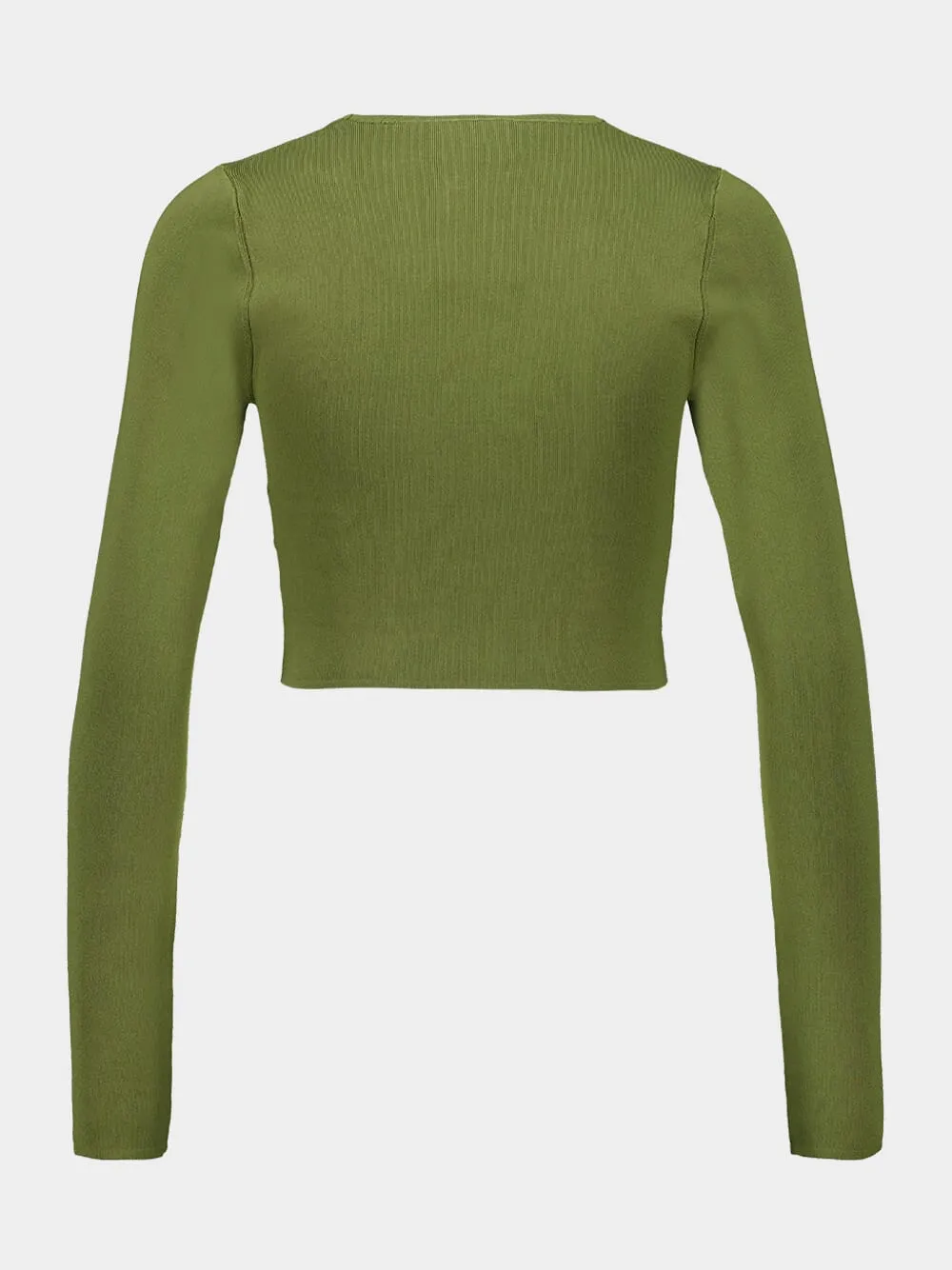 Khaki Green Wylie Knit Scoop Cropped Top