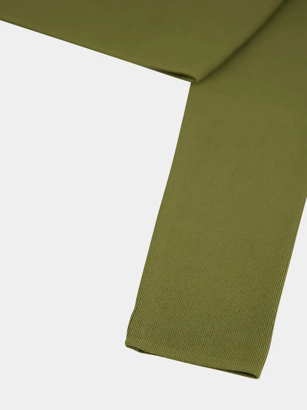 Khaki Green Wylie Knit Scoop Cropped Top