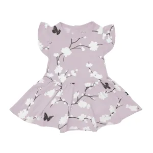 Kyte Baby Short Sleeve Twirl Bodysuit Dress - Cherry Blossom