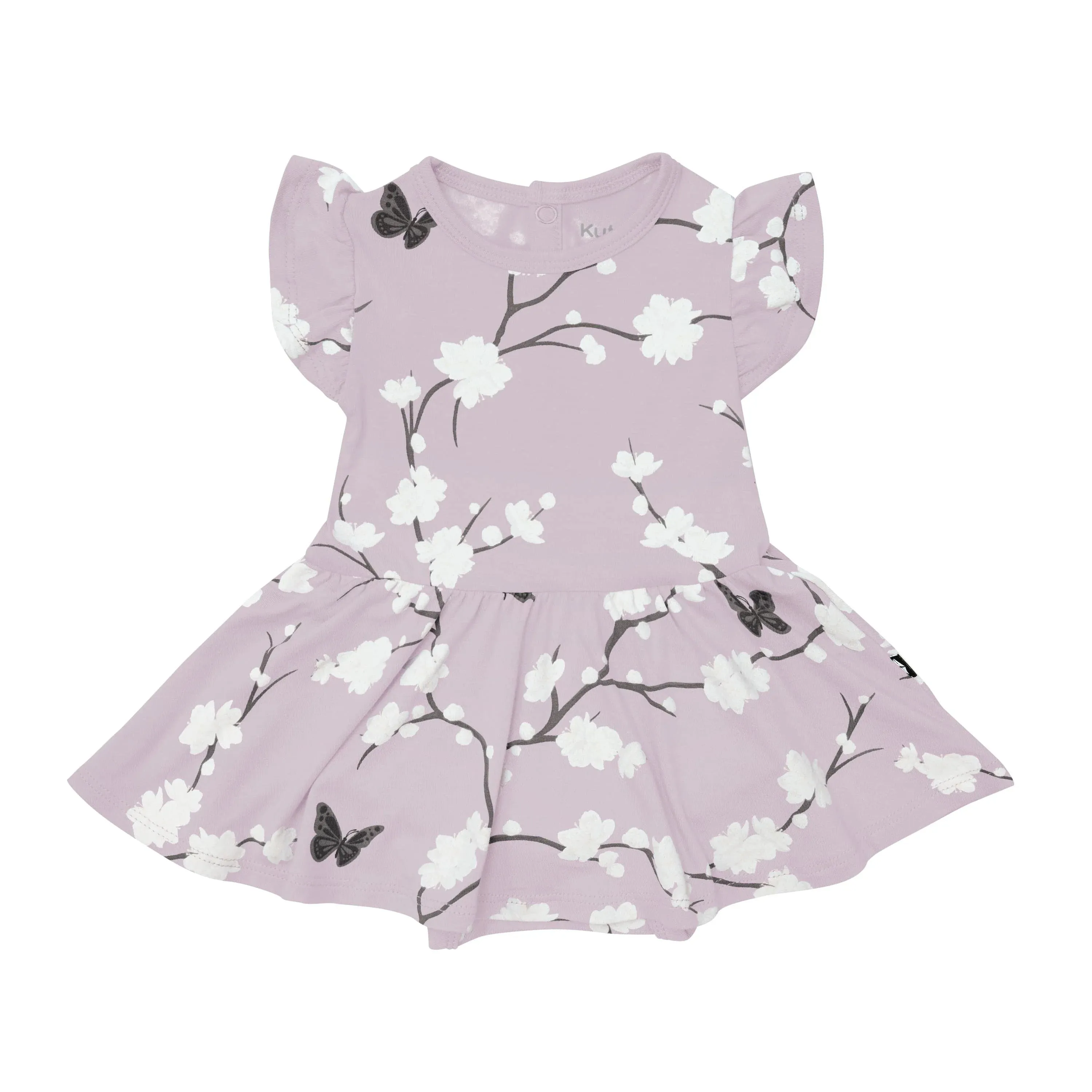 Kyte Baby Short Sleeve Twirl Bodysuit Dress - Cherry Blossom