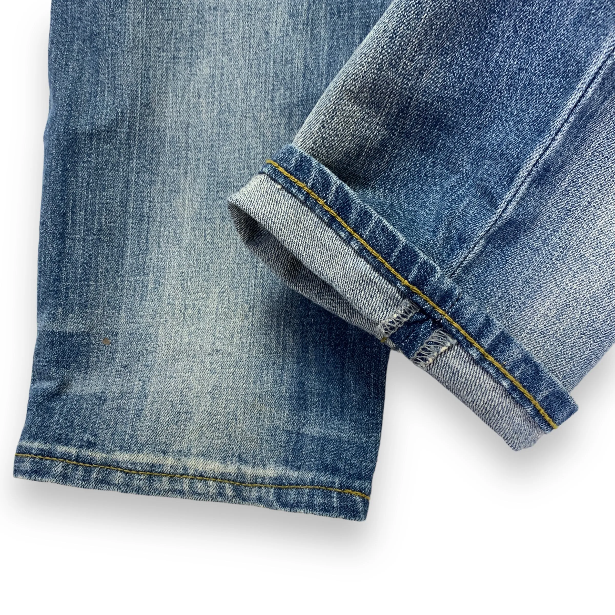 [L] Number Nine Cropped Distressed Denim Jeans Indigo