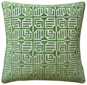 Labyrinth Velvet Pillow (Emerald)