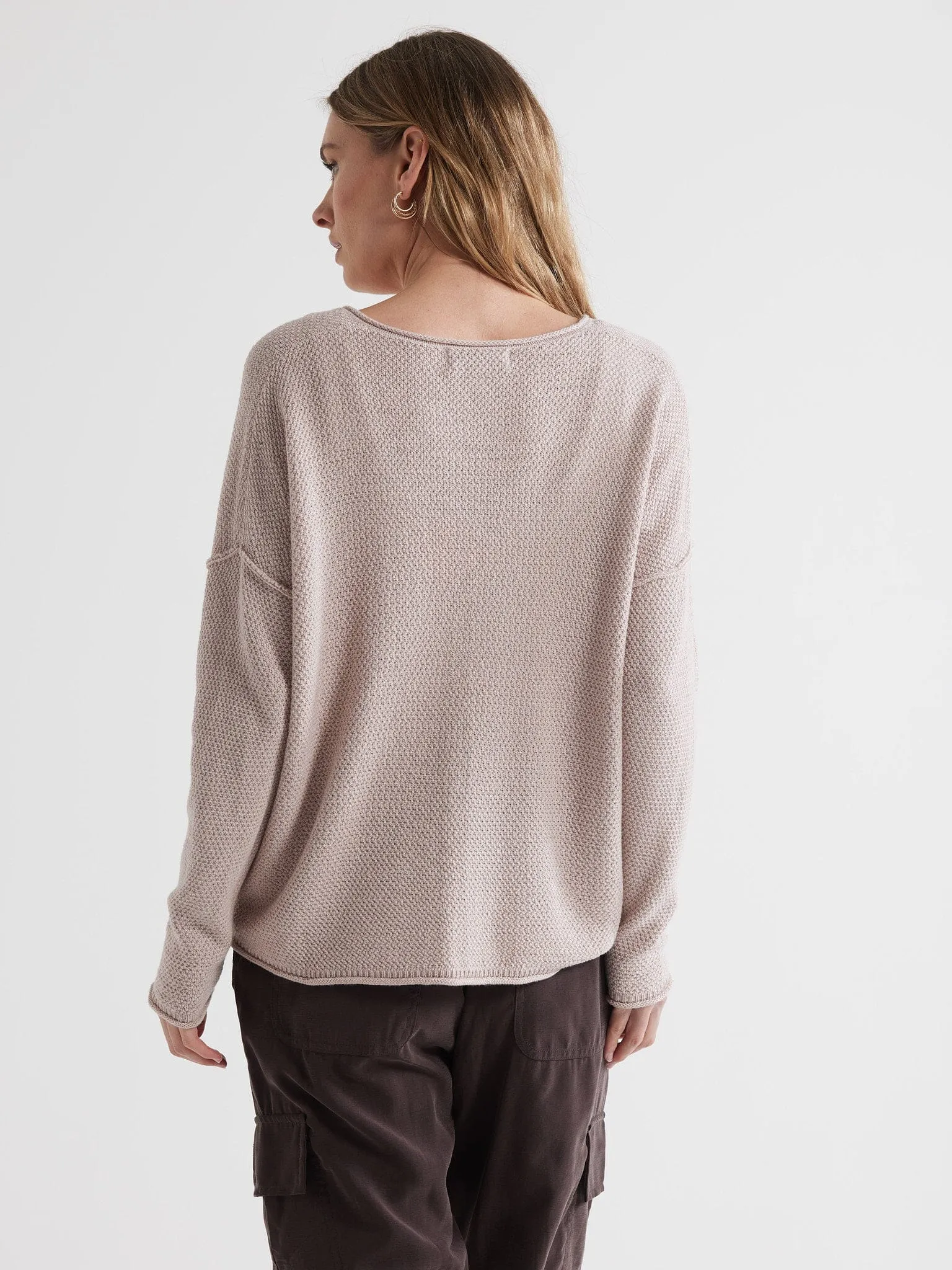 LD & Co Birdseye V Jumper - Oat