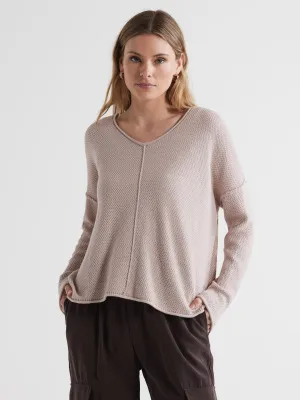 LD & Co Birdseye V Jumper - Oat