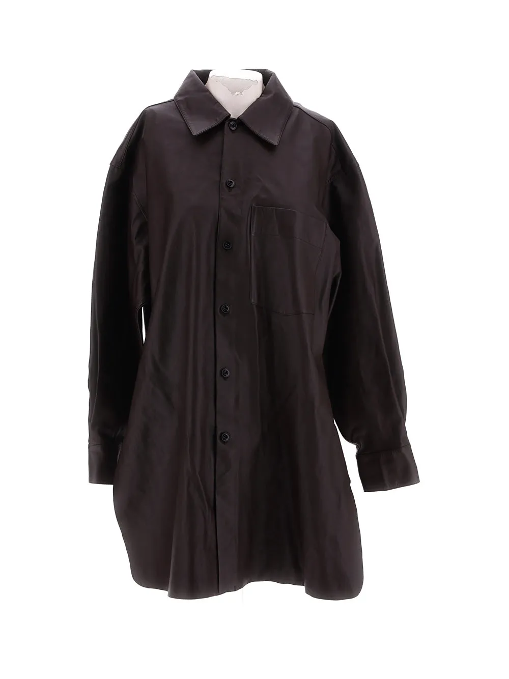 Leather side-slits shirt