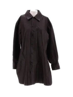 Leather side-slits shirt