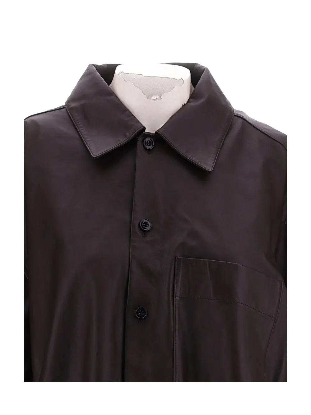 Leather side-slits shirt