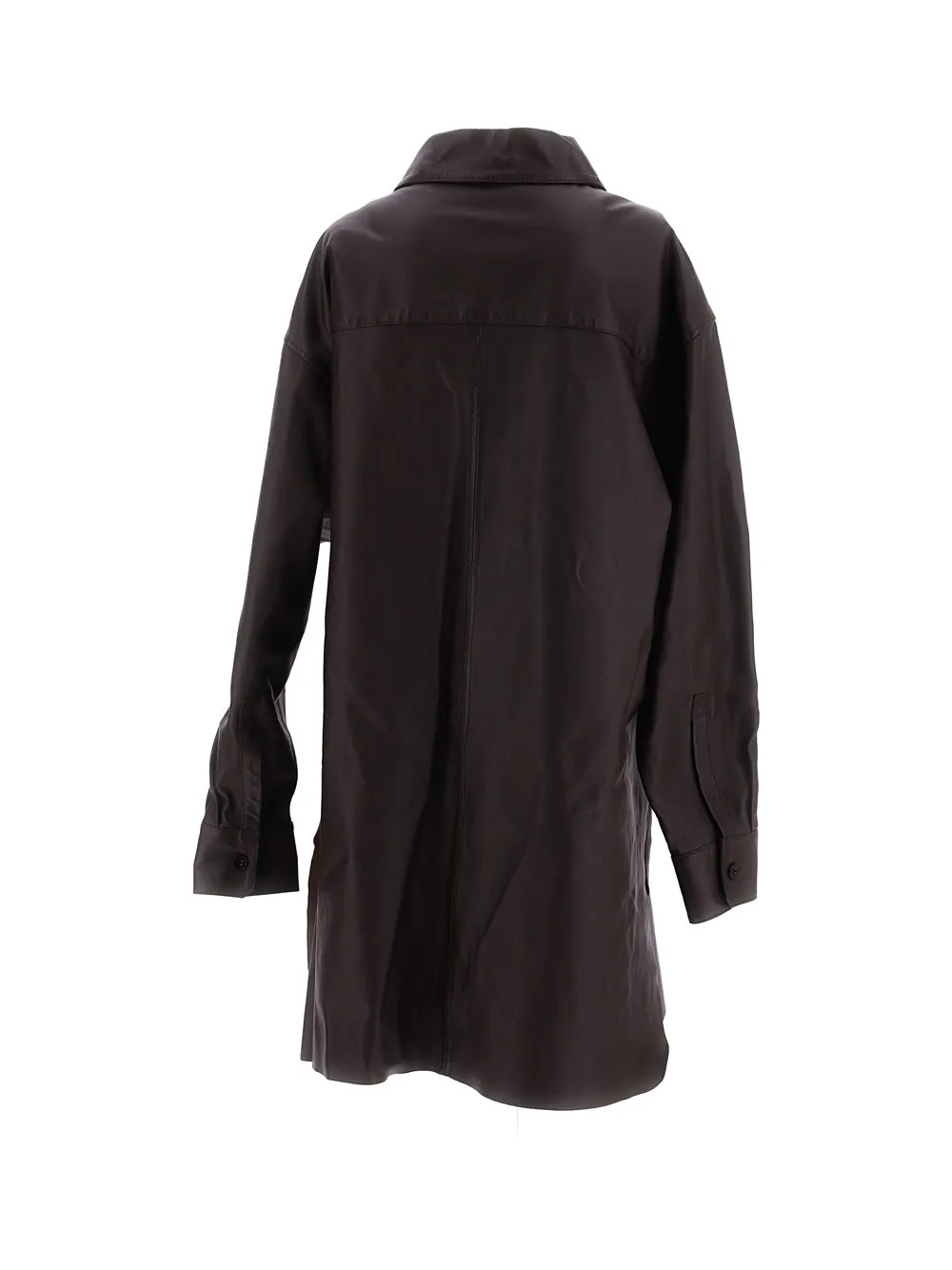 Leather side-slits shirt
