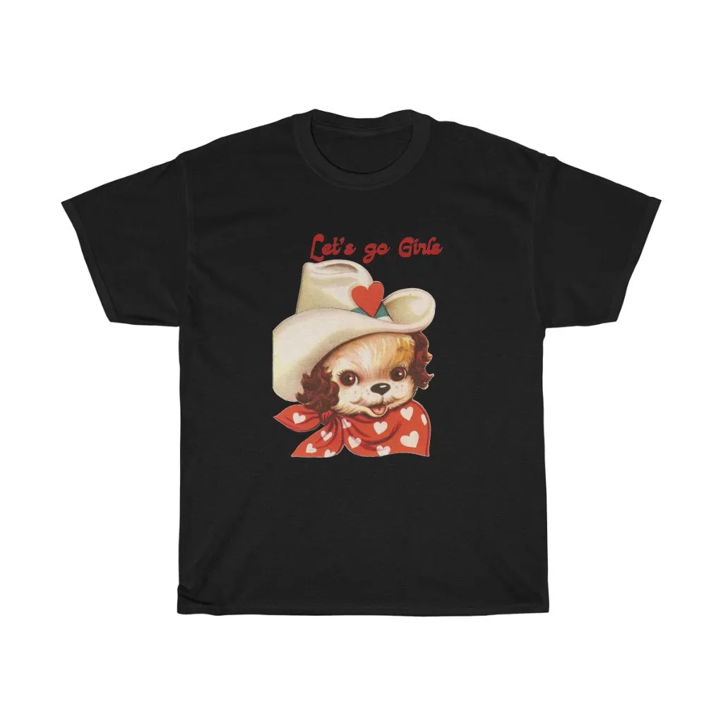 Let’s Go Girls cowboy pup tee shirt