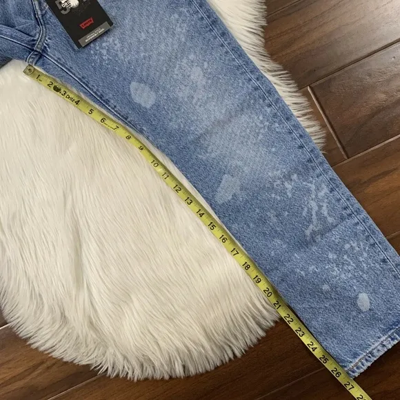 Levi&quot;s Size 24 Bleached 501 Original Taper Denim Jeans