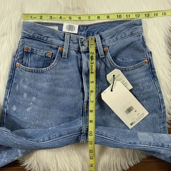 Levi&quot;s Size 24 Bleached 501 Original Taper Denim Jeans