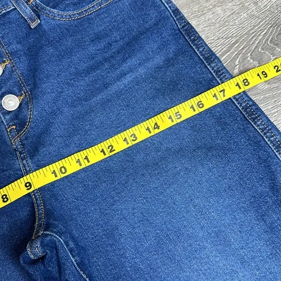 Levi’s Mile High Rise Cropped Wide Leg Jeans Button-Fly Blue Women’s Sz 25