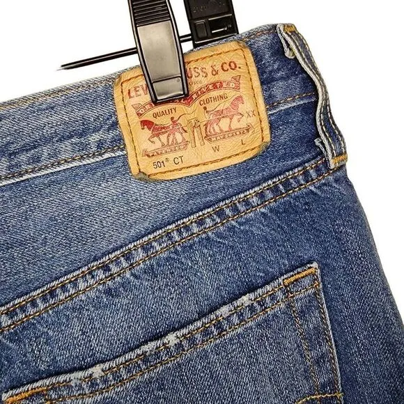 Levi's Women Jeans, Levi's 501 CT Button Fly Straight Leg Tapered Jeans, Sz W32