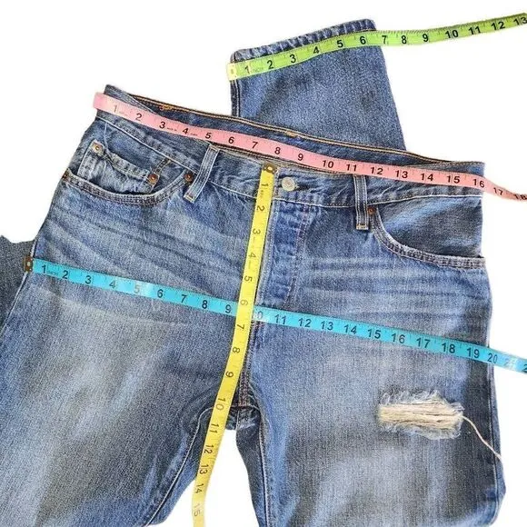 Levi's Women Jeans, Levi's 501 CT Button Fly Straight Leg Tapered Jeans, Sz W32