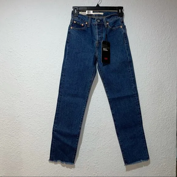 Levi’s Women’s Wedgie Straight Fit Jean Below The Belt Medium Wash Raw Hem