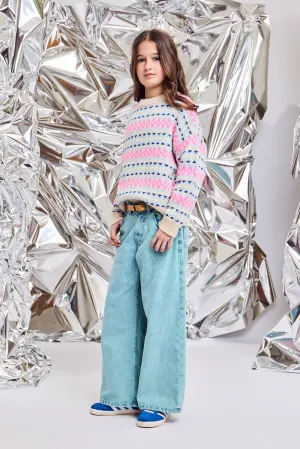 leyla overdye jeans pants - light petrol