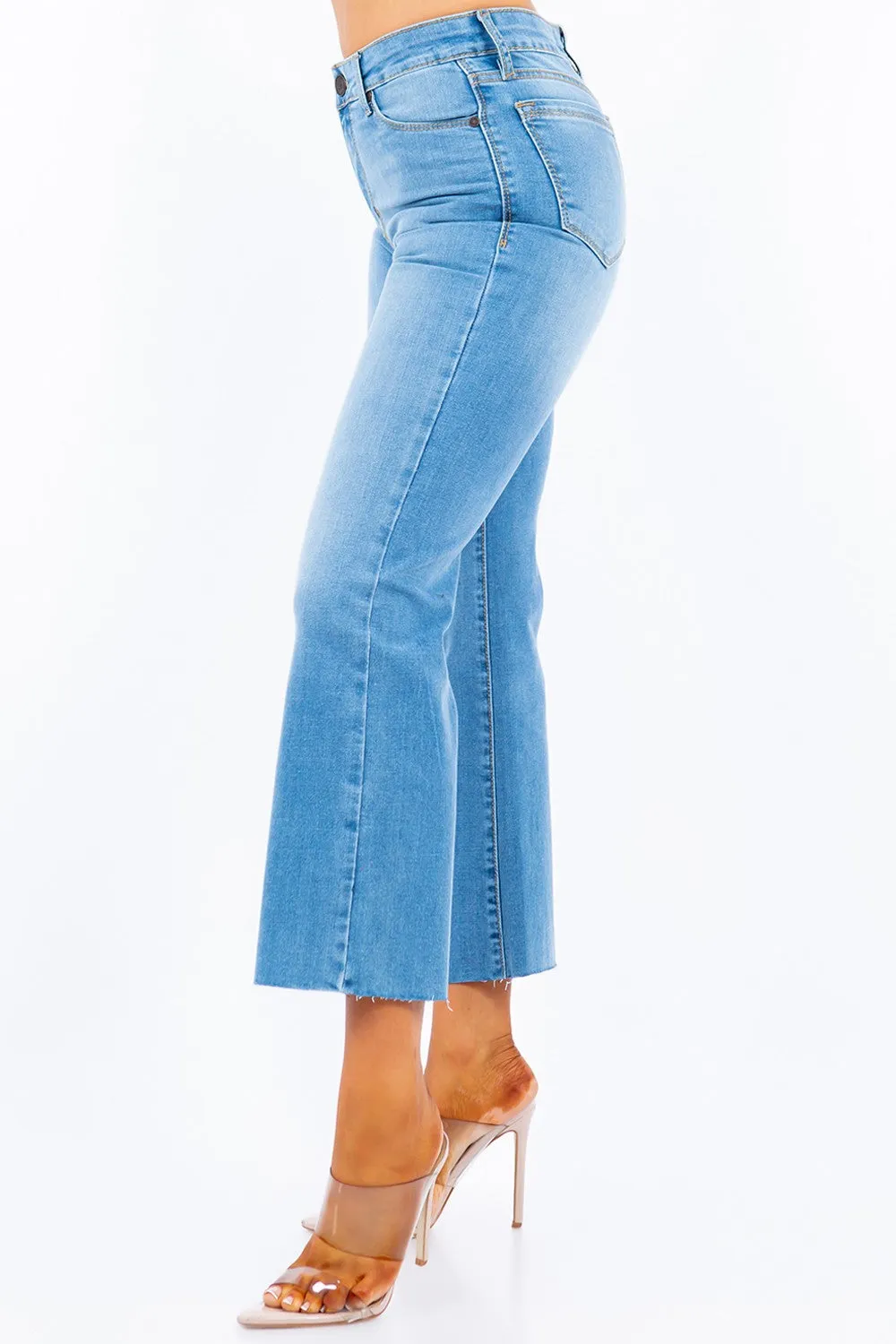 Light Stone Bleach MID-RISE LOOSE WIDE-LEG CROPPED JEANS (Doorbuster, final sale)