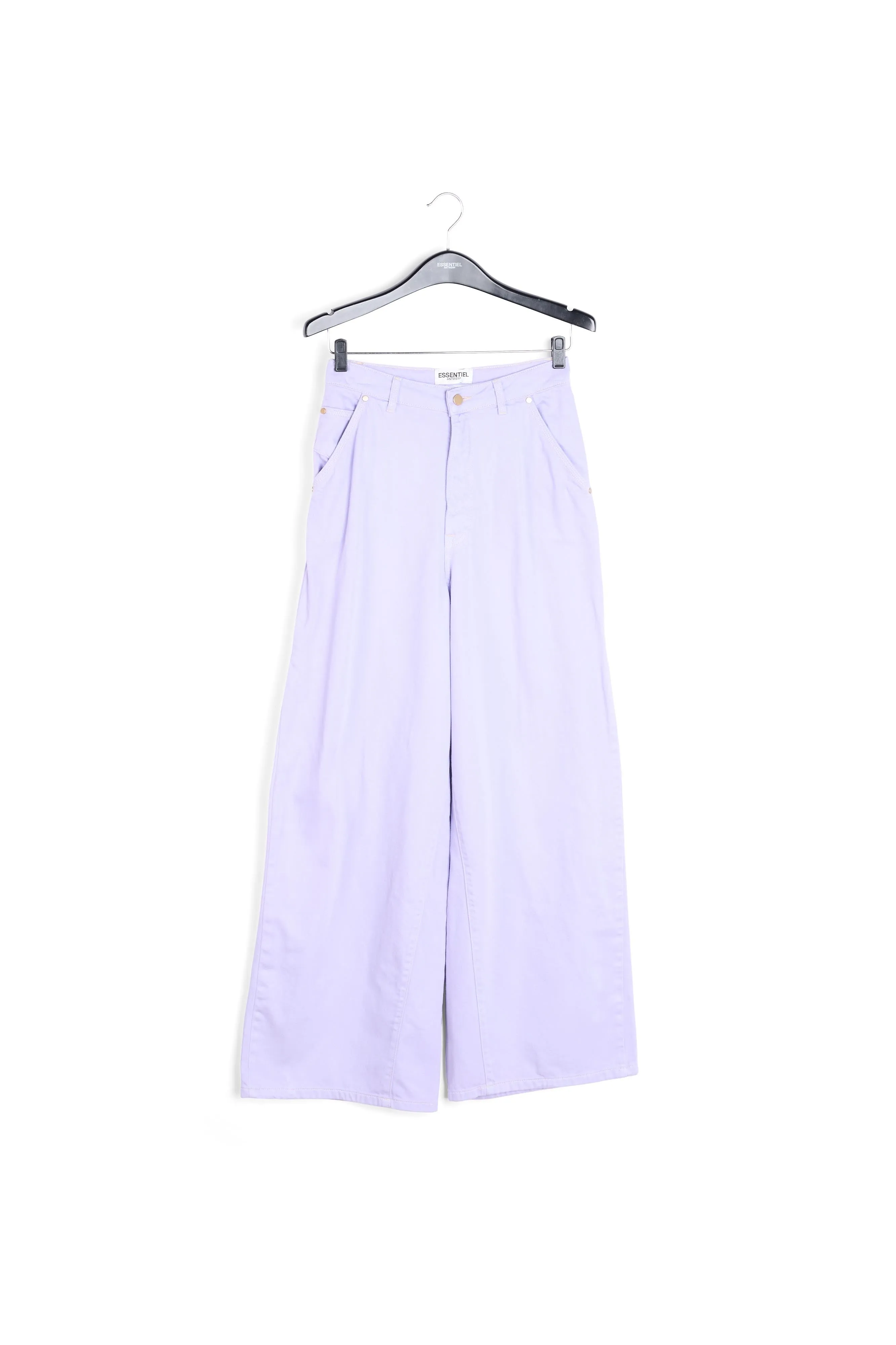 Lilac denim wide-leg jeans
