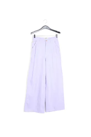 Lilac denim wide-leg jeans