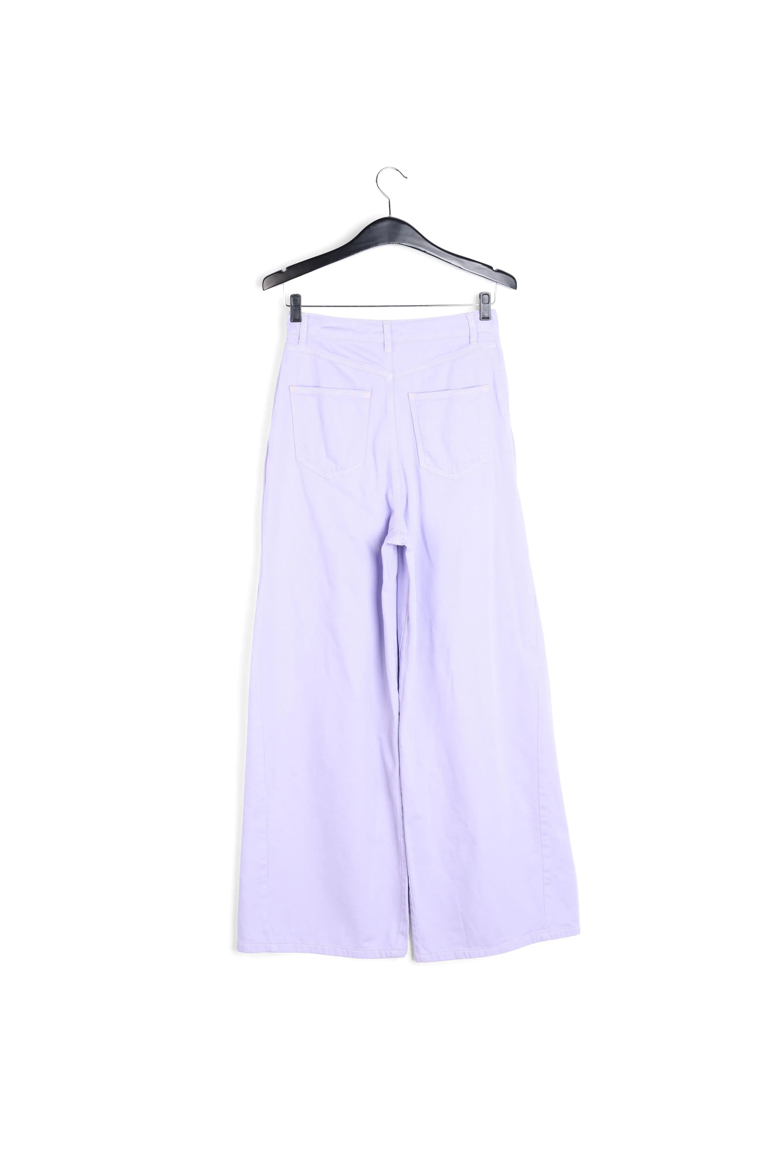 Lilac denim wide-leg jeans