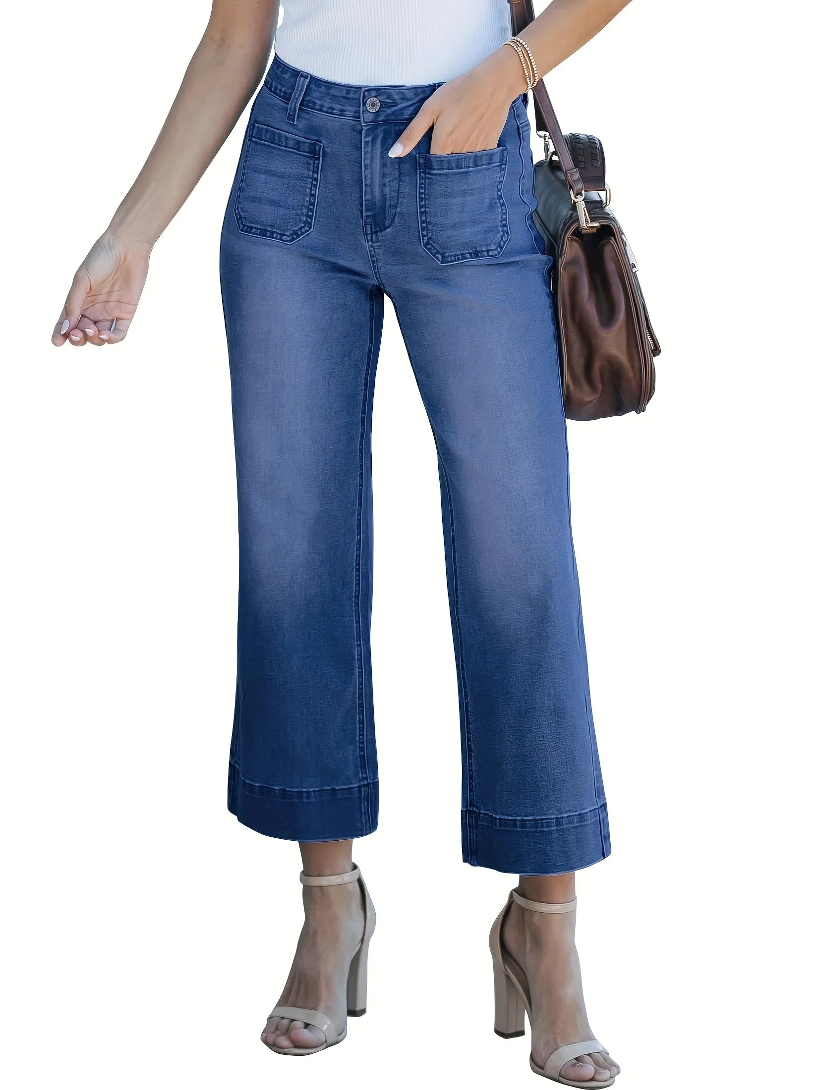 Lisa - Casual Cropped Jeans met Rechte Pijpen