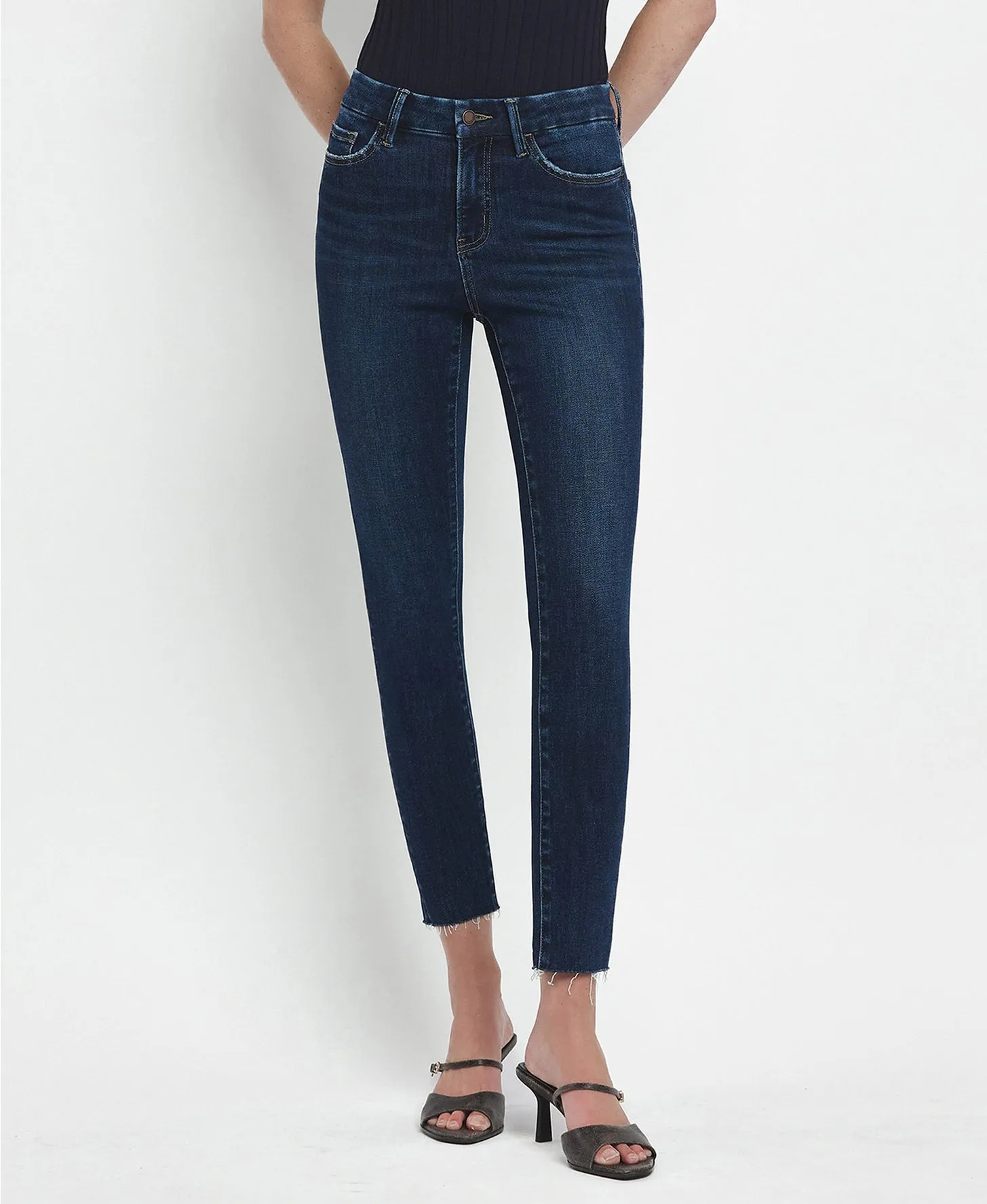 Lovervet by Vervet High Rise Seamless Waistband Crop Skinny Jeans