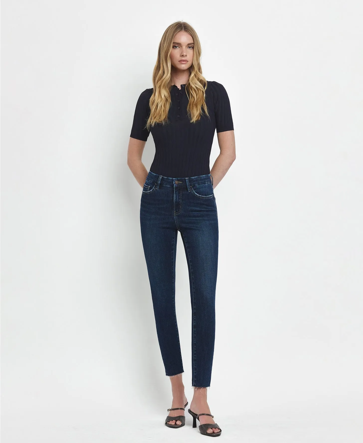 Lovervet by Vervet High Rise Seamless Waistband Crop Skinny Jeans