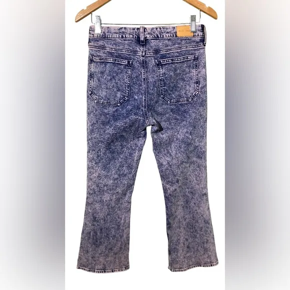 M. I. H. Jeans: Acid Wash High Rise Fluffy Pink Marty Cropped Flare Jeans